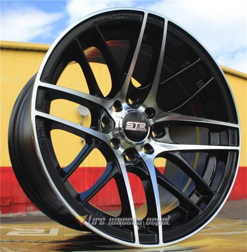 [STR511BMF1811+30] STR RACING-511 BLACK/MACHINE FACE 18X10 5X100+30 **STAGGERED ONLY**