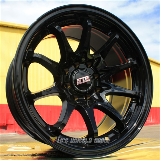[STR518GB1504+0] STR RACING-518 GLOSS BLACK 15X8.0 4X100/4X4.5+0+73.1