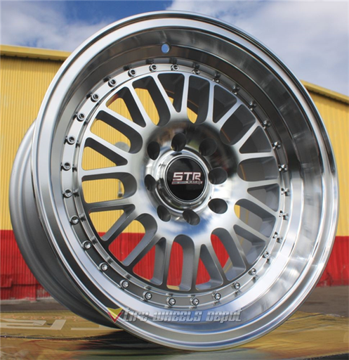 [STR520SMF1504+15] STR RACING-520 SILVER/MACHINE FACE 15X8.0 4X100/4X4.5+15+73.1