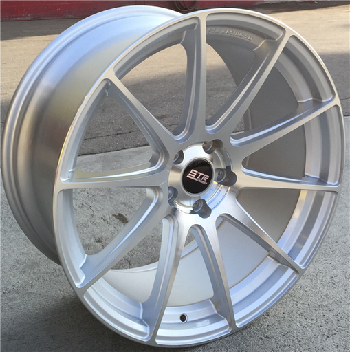 [STR524S2029+40] STR RACING-524 SILVER/MACHINE FACE 20X10 5X4.5 +40 ***SOLD ONLY IN STAGGERD FITMENT****