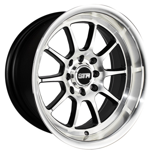 [STR528BMF1504+0] STR RACING-528 BLACK/MACHINE FACE 15X8.0 4X100/4X4.5+0