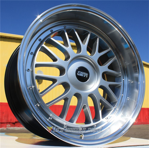 [STR601HS1832+17] STR RACING-601 HYPER SILVER/MACHINE LIP 18X8.5 5X4.75/5X120+17 **STAGGERED ONLY**