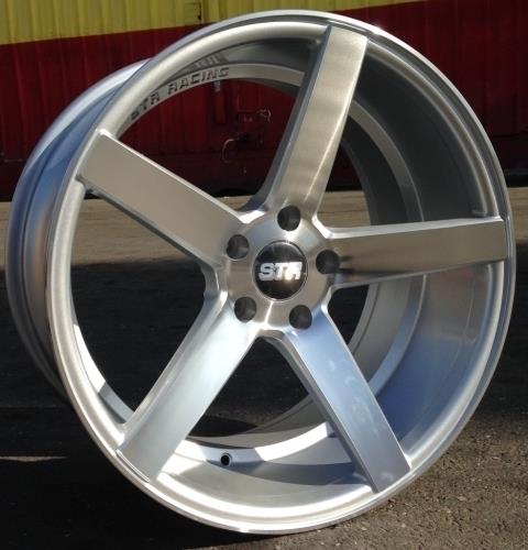 [STR607SMF1929+15] STR RACING-607 SILVER/MACHINE FACE 19X8.5 5X4.5+15 73.1 **STAGGERED ONLY**