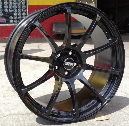 [STR610GB1829+30] STR RACING-610 GLOSS BLACK 18X8.5 5X4.5+30 **STAGGERED ONLY**