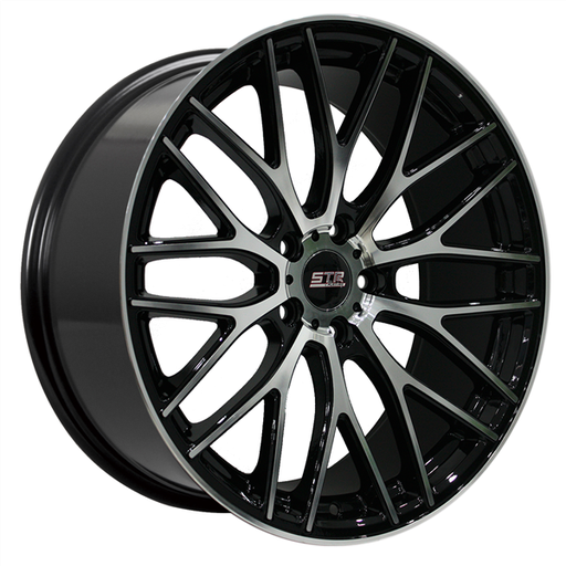 [STR615B1932+35] STR RACING-615 BLACK/MACHINE FACE 19X8.5 5X4.75/5X120+35 72.67 **STAGGERED ONLY**