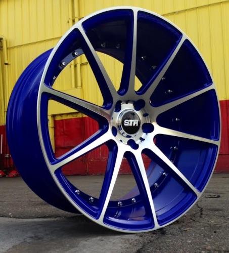[STR803NBUMF2029+35] STR RACING-803 METALLIC BLUE MACH FACE 20X10 5X4.5+35+73.1 **STAGGERED ONLY**
