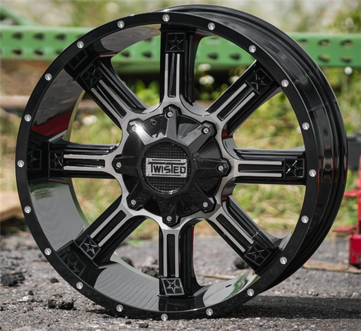 [T-21201061351397-24GBM] TWISTED OFFROAD-T21 20X10 6X135/6X139.7-24 C.B 108 RADAR BLACK/MACHINE