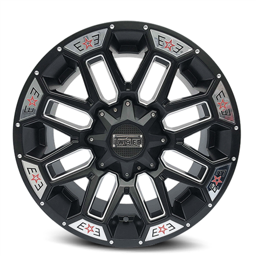 [T-26209051143127-12GBM] TWISTED OFFROAD-T26 RANGER BLACK/MILLED 20X9.0 5X4.5/5X127 -12 +87.1
