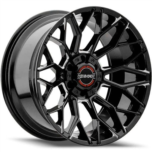 [W934220267-19GBMW] WICKED-OFFROAD W934 GLOSS BLACK MILLED 22X10 6X135/6X5.5 -19 +106.1