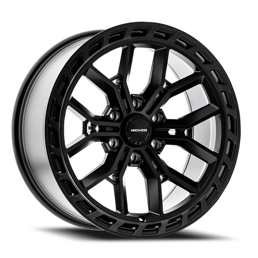 [W948290655+00DT] WICKED-OFFROAD W948 SATIN BLACK DARK TINT BEZZEL 20X9.0 6X139.7 +00 +106.