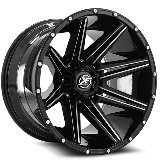 [XF-220221281651170-44GBM] XF OFF-ROAD XF-220 GLOSS BLACK & MILLED 22X12 8X6.5/8X170 -44 +125.2 *NC*