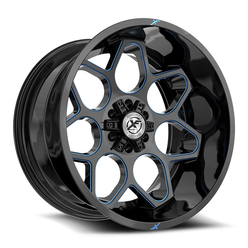 [XF-233201051271397-12GBBM] XF OFF-ROAD XF-233 GLOSS BLACK & BLUE MILLED 20X10 5X127/5X139.7 -12 +78.1 *NC*