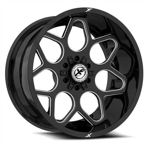 [XF-233221281651170-44GBM] XF OFF-ROAD XF-233 GLOSS BLACK & MILLED 22X12 *8X6.5/8X170* -44 +125.2 *NC*