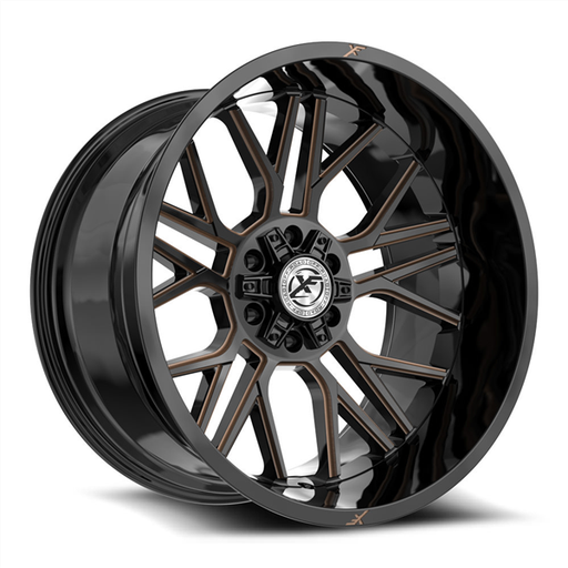 [XF-235221251271397-44GBZM] XF OFF-ROAD XF-235 GLOSS BLACK & BRONZE MILLED 22X12 5X127/5X139.7 -44 +78.1 *NC*