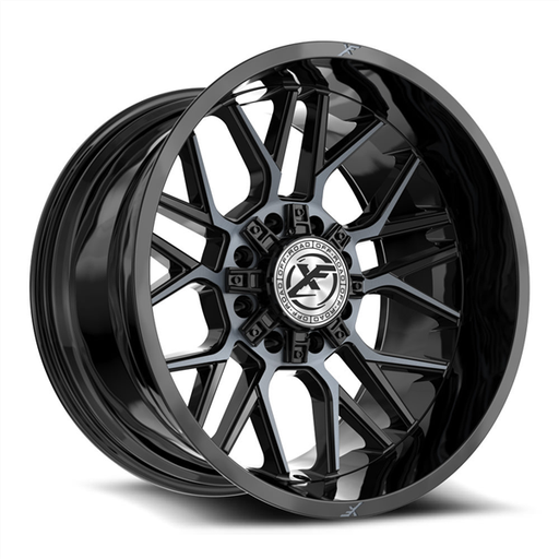 [XF-235221281651170-44BMTDT] XF OFF-ROAD XF-235 GLOSS BLACK & MACHINED TDD TINT 22X12 8X165.1/8X170 -44 +125.2 *NC*