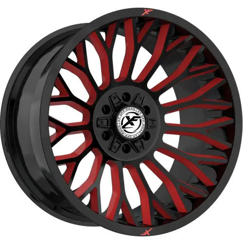 [XF-237261481651170-76GBRM] XF OFF-ROAD XF-237 GLOSS BLACK & RED MILLED 26X14 8X165.1/8X170 -76 +125.2 *NC*