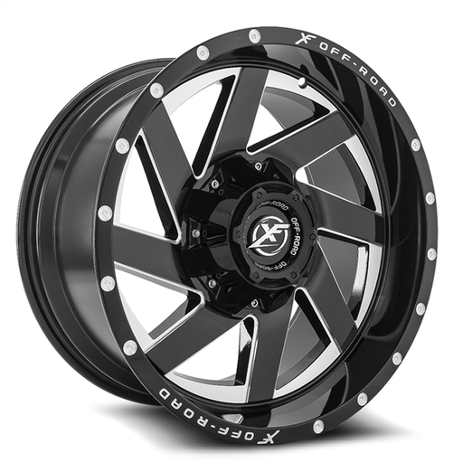 [XF-205201061351397-12GBML] XF OFFROAD-XF205 BLACK/MACHINED MILLED WINDOW 20X10 6X135/6X5.5 -12 +108