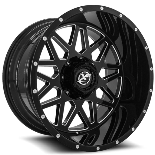 [XF-211201251143127-44GBMF] XF OFFROAD-XF211 GLOSS BLACK/MILLED 20X12 5X4.5/5X127 -44 +78.1