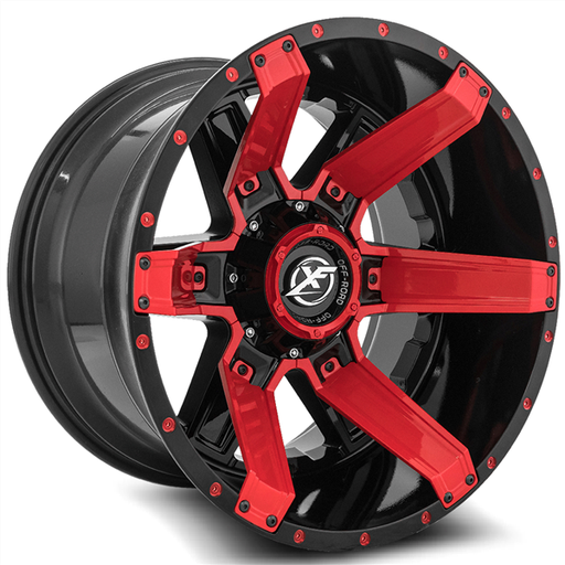 [XF-2142010613561397-12GBRI] XF OFFROAD-XF214 GLOSS BLACK/RED INSERTS 20X10 6X135/6X5.5 -12 +108