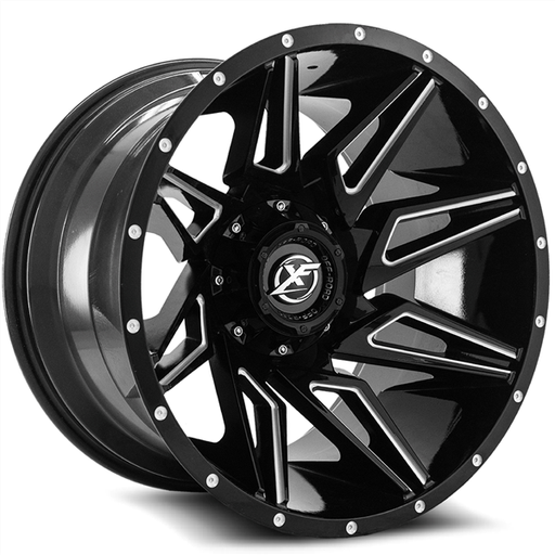 [XF-218201051143127-12GBML] XF OFFROAD-XF218 GLOSS BLACK/MILLED 20X10 5X4.5/5X127 -12 +78.1 *NC*