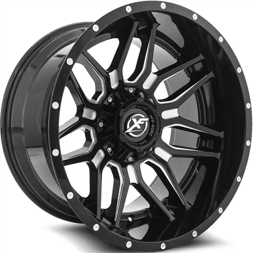 [XF-222201251271397-44GBM] XF OFFROAD-XF222 GLOSS BLACK/MILLED 20X12 5X127/5X139.7 -44 78.10 *NC*