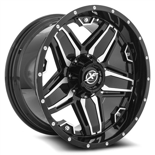 [XF-223201051143127-24GBM] XF OFFROAD-XF223 GLOSS BLACK/MACHINED 20X10 5X4.5/5X127 -24 +78.1