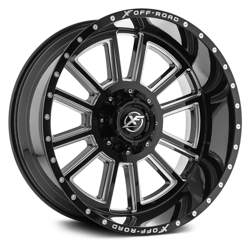 [XF-225201051143127-12GBML] XF OFFROAD-XF225 GLOSS BLACK/MILLED 20X10 5X4.5/5X127 -12 +78.1