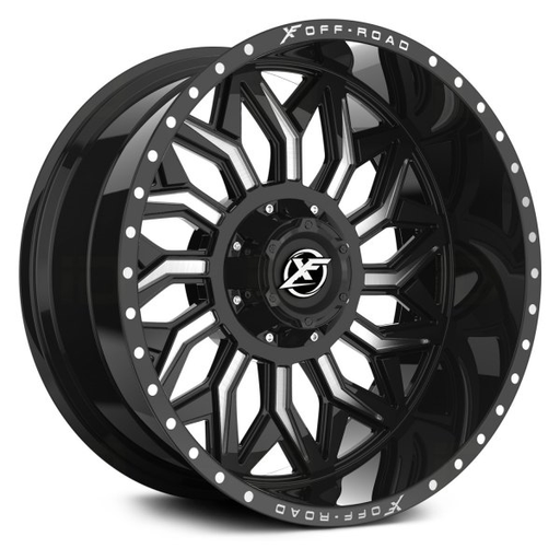 [XF-22820951142127-12GBML] XF OFFROAD-XF228 GLOSS BLACK/MILLED 20X9.0 5X4.5/5X127 -12 +78.1