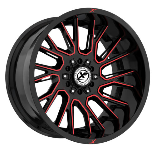 [XF-230209B8+0GBMLR] XF OFFROAD-XF230 GLOSS BLACK/RED MILLED 20X9 BLANK +0 +125.2 *8X6.5/8X170/8X180* ONLY 8 LUG