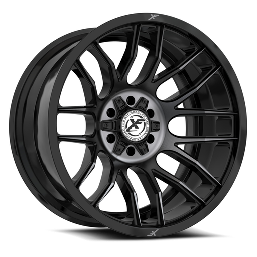 [XF-232221261351397-44BMTDT] XF-232 GLOSS BLACK & MACHINED TITANIUM DDT 22X12 6X135/6X5.5 -44 +106.4 *NC*