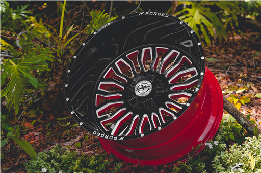 [XFX-N-305209061351397+0GBRWMW] XFX FORGED XFX-305 BLACK/RED MILLED 20X9.0 6X135/6X5.5 +0 +108 **FORGED** *FLOATING CAPS*