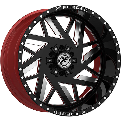 [XFX-N-306201061351397-24GBRWMW] XFX FORGED XFX-306 BLACK/RED MILLED 20X10 6X135/6X5.5 -24 +108 **FORGED** *FLOATING CAPS*