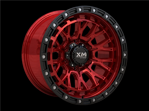 [XM702179009+0CRFBL] XTREME MUDDER XM-702 17X9+0 5X127 C.B 71.50 CANDY RED FACE+BLACK LIP