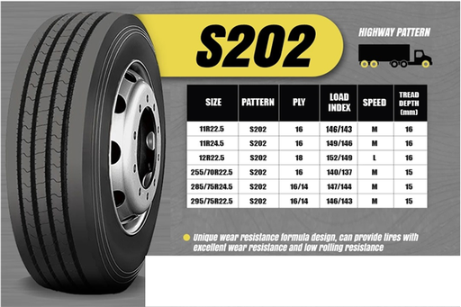 [RLS203] 295/75R22.5/16 ROADLUX S202 *A/P* STEER 144/143M *16PLY*
