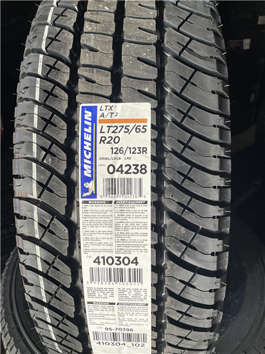 [2756520MICHELIN] LT275/65R20/10 PLY MICHELIN DEFENDER LTX AT2 126/123R ORWL
