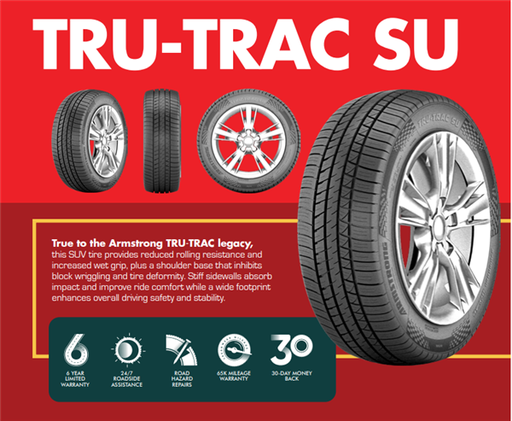 [1200043072] 265/60R18 ARMSTRONG TRU-TRAC SU 114V XL M+S 440-A-A 65K+ ROAD HAZARD