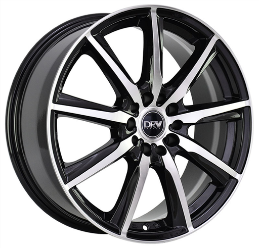 [D18-187510H1084073BMF] DRW-D18 18X7.5+40 5X108/5X114.3 C.B 73.1 BLACK/MACHINE FACE