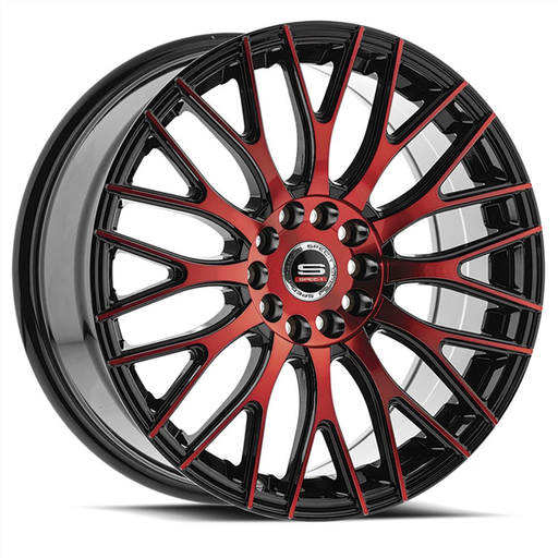 [SP-5518803638GBR] SPEC-1 RACING SP-55 18X8.0+38 5X112/5X114.3 C.B 73.1 GLOSS BLACK/RED