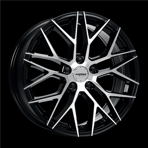 [KR01-188054GBF] KATANA RACING 18X8 5X114.3 +40 C.B 73.1 GLOS BLACK MACHINED FACE