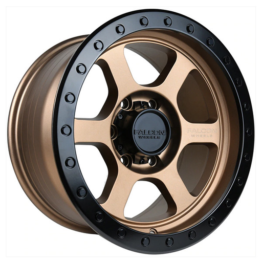 [T1-7983-0-MBR] FALCON OFFROAD T1 17X9 6X139.7 ET 0 C.B 106.3 MATTE BRONZE WITH BLACK RING