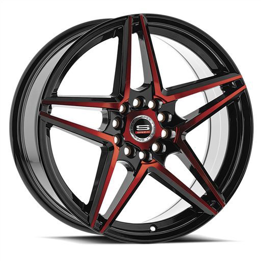[SP-5420853638GBR] SPEC-1 RACING SP-54 20X8.5 5X112/5X114.3 +38 C.B 73.1 GLOSS BLACK/RED