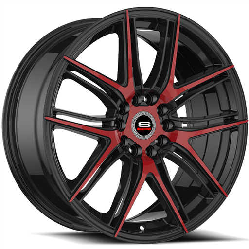 [SP-5620852338GBR] SPEC-1 RACING SP-56 20X8.5 5X100/5X114.3+38 C.B 73.1 GLOSS BLACK/RED