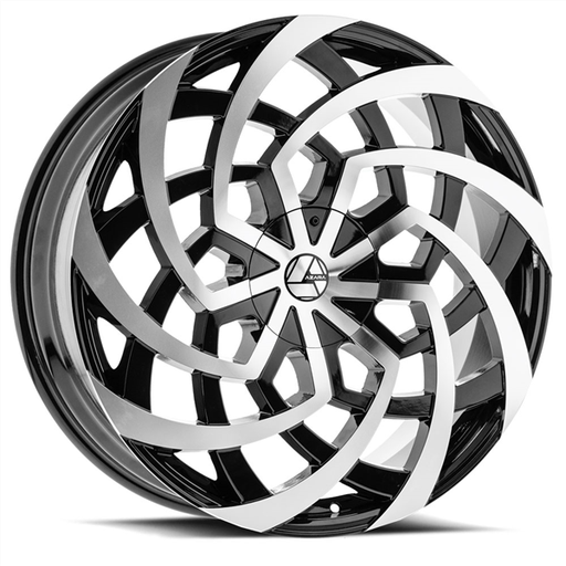 [AZA-521208551101143+35BM] AZARA AZA-521 20X8.5 5X110/5X114.3 +35 C.B 74.1 GLOSS BLACK/MACHINE