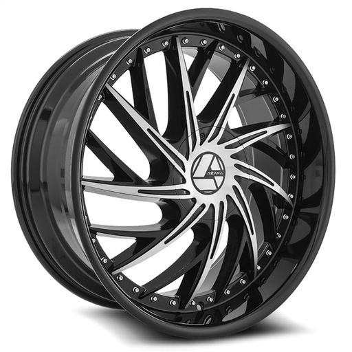 [AZA-516208551143120+35BM] AZARA AZA-516 20X8.5 5X114.3/5X120 +35 C.B 74.1 GLOSS BLACK/MACHINE