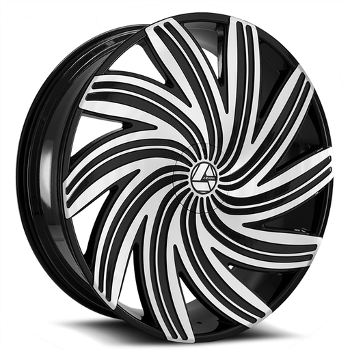 [AZA-502208551101143+35BM] AZARA-AZA502 20X8.5 5X110/5X114.3 +35 C.B 74.1 GLOSS BLACK/MACHINE