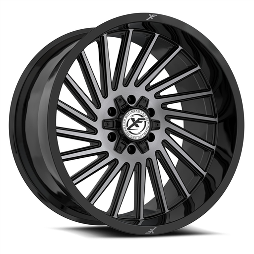 [XF-239209051271397+12GBBRDDT] XF OFFROAD-XF239 20X9.0+12 5X127/5X139.7 C.B 78.1 GLOSS BLACK BRUSHED+DARK TINT