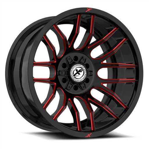 [XF-232201051271397-12GBMLR] XF OFFROAD-XF232 20X10-12 5X127/5X139.7 C.B 78.1 GLOSS BLACK RED MILLED