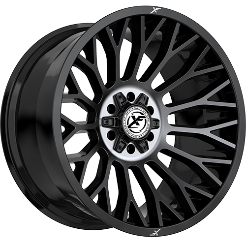 [XF-237201051271397-12GBBRDDT] XF OFFROAD-XF237 20X10 5X127/5X139.7 -12 C.B 78.1 GLOSS BLACK BRUSHED+DARK TINT