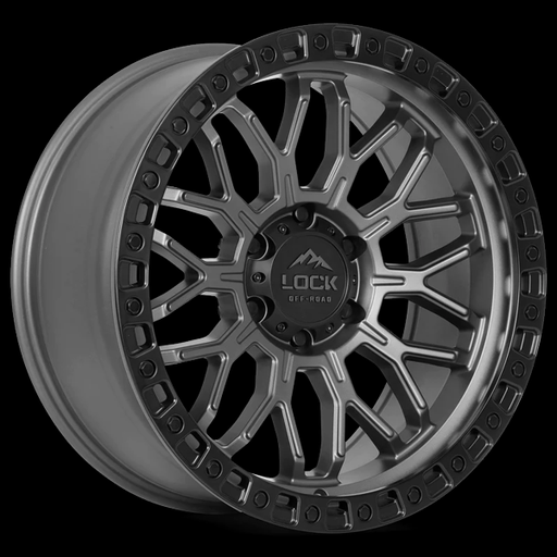 [COMBAT-2169MGMBR] LOCK OFFROAD COMBAT 20X10 6X139.7 -18 C.B 106.2 MATTE GREY WITH MATTE BLACK