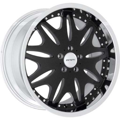 [ZE7022946BC15] ZENETTI 702 LUCRE 22X9.5+15 5X114.3 BLACK/CHROME LIP
